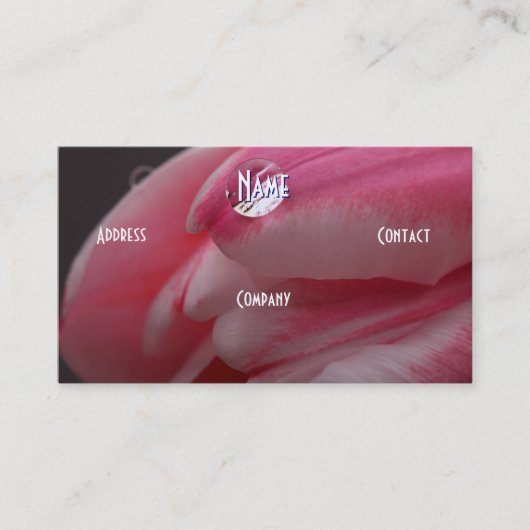 Carte De Visite Fleuriste - Rose rose (Devant)