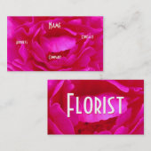 Carte De Visite Fleuriste - Rose rose (Devant / Derrière)