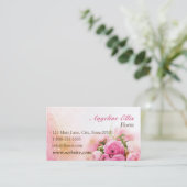 Carte de visite fleuriste rose Roses (Debout devant)