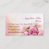 Carte de visite fleuriste rose Roses (Devant)