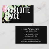 Carte De Visite Fleuriste rose thème fleuri personnalisé (Devant / Derrière)