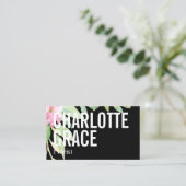 Carte De Visite Fleuriste rose thème fleuri personnalisé (Debout devant)