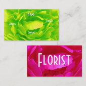 Carte De Visite Fleuriste - Rose vert (Devant / Derrière)