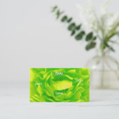 Carte De Visite Fleuriste - Rose vert (Debout devant)