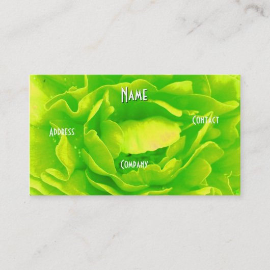Carte De Visite Fleuriste - Rose vert (Devant)