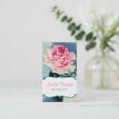 Carte de visite fleuriste Rose vintage (Debout devant)