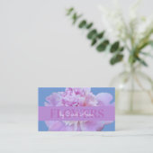 Carte De Visite Fleuriste rose violet Fleur classique bleu (Debout devant)