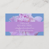 Carte De Visite Fleuriste rose violet Fleur classique bleu (Dos)