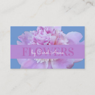 Carte De Visite Fleuriste rose violet Fleur classique bleu