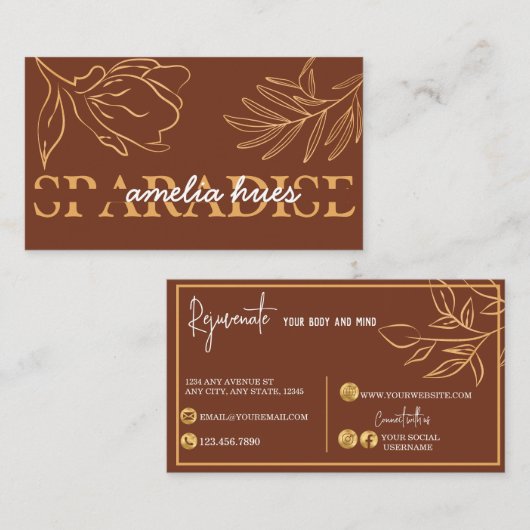 Carte de visite Fleuriste | Terre cuite (Devant / Derrière)