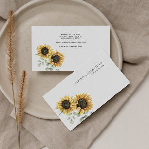 Carte De Visite Fleuriste Tournesol Eucalyptus Feuillage