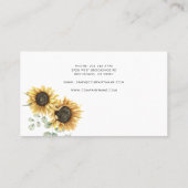 Carte De Visite Fleuriste Tournesol Eucalyptus Vert (Dos)