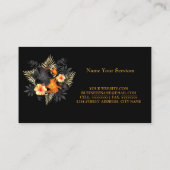 Carte De Visite Fleuriste unique Orange Rouge Noir Floral (Dos)