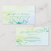 Carte De Visite Fleuriste vert Essential Leaf Botanique (Devant / Derrière)