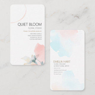 Carte De Visite Fleuriste Vertical Minimaliste Abstrait Pastel