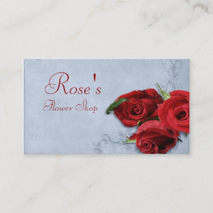 Carte De Visite Fleuriste vintage de bleu de cascade