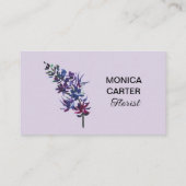 Carte De Visite Fleuriste violet médias sociaux QR Code Floral (Dos)