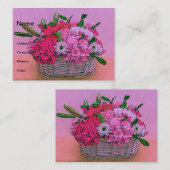 Carte De Visite Fleurit la peinture de panier (Devant / Derrière)