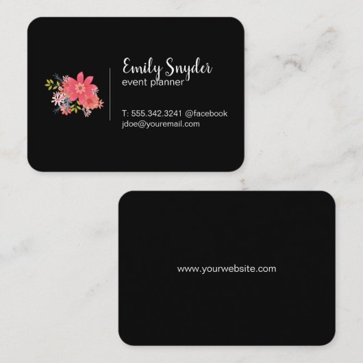 Carte De Visite Fleurs (Devant / Derrière)