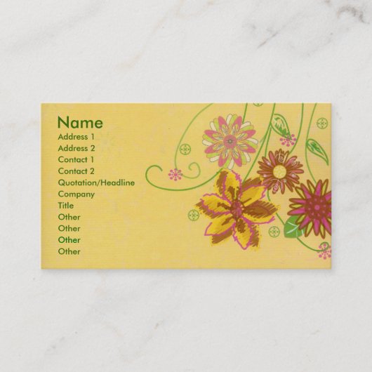 Carte De Visite Fleurs (Devant)
