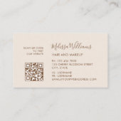 Carte De Visite Fleurs 3D Beige Blanc Initiales (Dos)