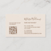 Carte De Visite Fleurs 3D Beige Blanc Initiales (Dos)