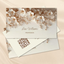 Fleurs 3D beiges blanches