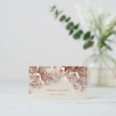 Carte De Visite Fleurs 3D Blush Blanc (Debout devant)