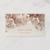 Carte De Visite Fleurs 3D Blush Blanc (Devant)