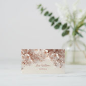 Carte De Visite Fleurs 3D Blush Blanc (Debout devant)