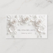 Carte De Visite Fleurs 3D sculpturales blanches (Devant)