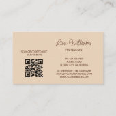 Carte De Visite Fleurs 3D simples beige (Dos)