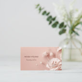 Carte De Visite Fleurs 3D simples roses (Debout devant)