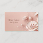 Carte De Visite Fleurs 3D simples roses (Devant)