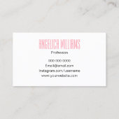 Carte De Visite Fleurs à la mode de rose de rose d'aquarelle (Dos)