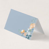 Carte De Visite Fleurs à l'aquarelle Bleu Poussiéreux Merci (Dos)
