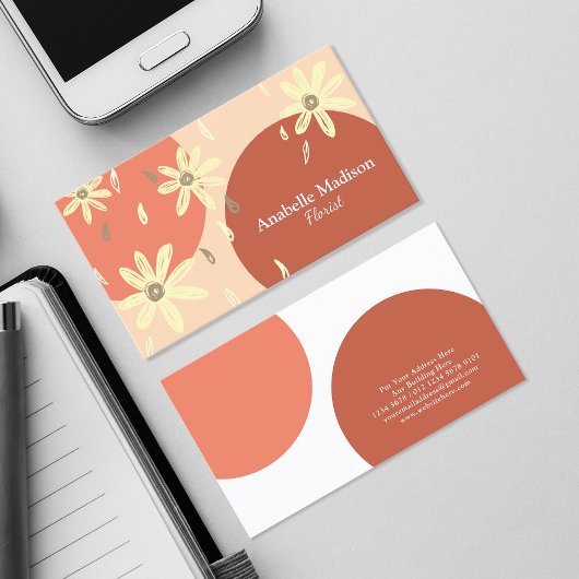 Carte De Visite Fleurs à main authentiques | Pastel