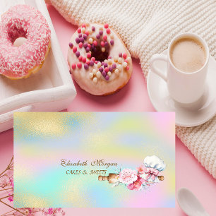 Carte De Visite Fleurs à rouleau à pâtisserie Boulangerie Holograp