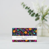 Carte De Visite Fleurs abstraites noires mignonnes (Debout devant)