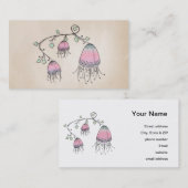 Carte De Visite Fleurs accrochantes de griffonnage (Devant / Derrière)