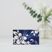 Carte De Visite Fleurs Aloha Hawaii Bleues (Debout devant)
