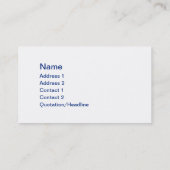 Carte De Visite Fleurs Aloha Hawaii Bleues (Dos)