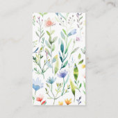 Carte De Visite fleurs aquarelle (Dos)