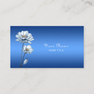 Carte de visite Fleurs Aquarelle Bleue Entreprise