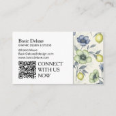 Carte de visite Fleurs Aquarelle Vintage - Code QR (Dos)