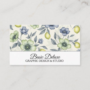 Carte de visite Fleurs Aquarelle Vintage - Code QR