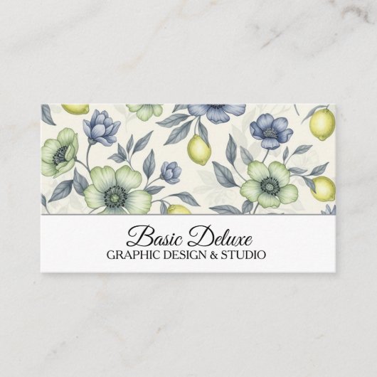 Carte de visite Fleurs Aquarelle Vintage - Code QR (Devant)