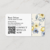Carte de visite Fleurs Aquarelle Vintage - Code Qr (Dos)