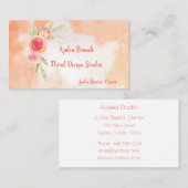 Carte De Visite Fleurs aquarelles (Devant / Derrière)