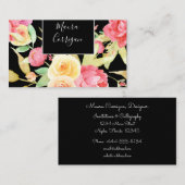 Carte De Visite Fleurs aquarelles (Devant / Derrière)